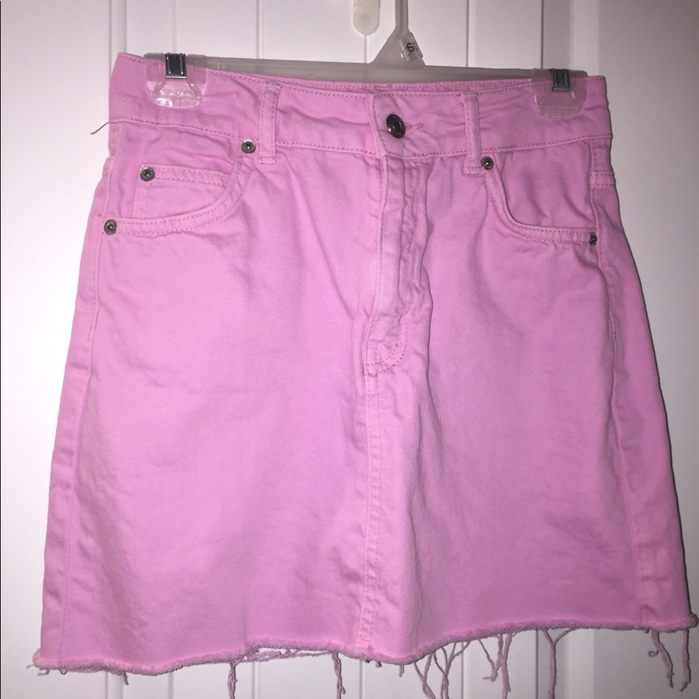 Pink jean skirt